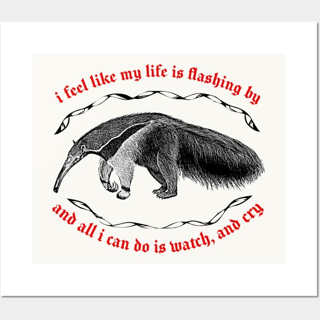 I Feel Like My Life Is Flashing By ∆ Nihilist Anteater Design Wall Art by DankFutura